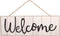 GiftWrap Etc. White Wooden Welcome Fence Sign - 15" x 5", Rustic White Wood Wall Decor, Porch, Christmas, Front Door, Wreath, Swag, Office, Garlan...
