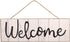 GiftWrap Etc. White Wooden Welcome Fence Sign - 15" x 5", Rustic White Wood Wall Decor, Porch, Christmas, Front Door, Wreath, Swag, Office, Garlan...