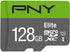 PNY 128GB Elite Class 10 U1 microSDXC Flash Memory Card - 100MB/s, Class 10, U1, Full HD, UHS-I, Micro SD...