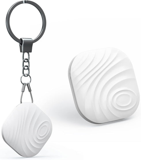 Key Finder, Bluetooth Tracker Item Locator with Key Chain for Keys Pet Wallets or Backpacks and Tablets, Batteries Include (White, 1 Pack)...