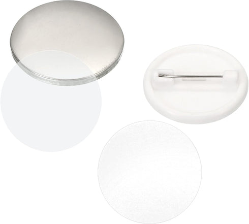 PATIKIL 0.98inch Button Parts, Blank Button Making Supplies,10Pcs Round Badge Parts DIY Pin Maker Kit for Button Maker Machine with Metal Cover Pl...