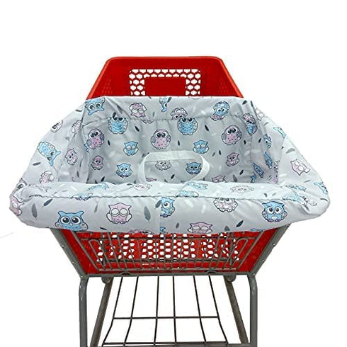 Pozico Shopping Cart Cover for Baby or High Chair Cover,Baby Shopping Cart Cover Machine Washable/Free Portable Cloth Bag-Owl...