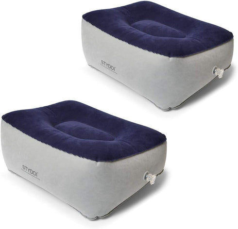 STYDDI Inflatable Foot Rest Pillow, 2 Pack Portable Inflatable Leg Rest Pillow, Travel Footrest Pillow for Airplane, Train, Car, Home, Office (Gre...
