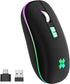 besky Wireless Mouse Rechargeable, Backlit LED Portable Silent Computer Mouse for Laptop, PC, MacBook, Chromebook, Notebook, 2.4G USB Cordless Mou...