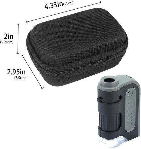 Leayjeen Microscope Case Compatible with Carson MicroBrite Plus 60x-120x LED and UV Lighted Pocket Microscope-Black(Case Only)...