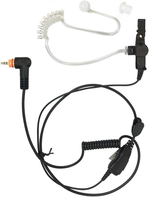 1-Wire FBI Security Acoustic Clear Tube Earpiece Headset with PTT Mic for Motorola Two-Way Radios PMLN7157A, SL300, SL2600, SL3500e, SL7550, SL758...