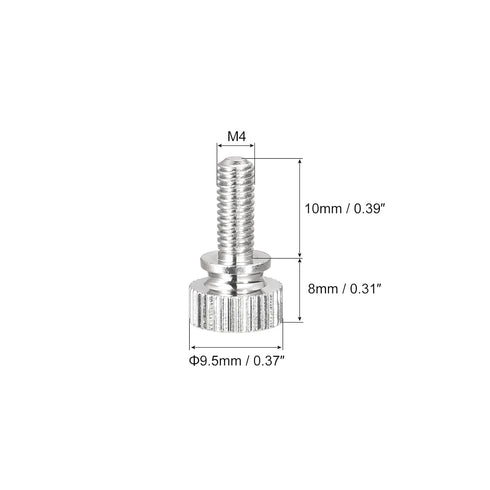 uxcell Knurled Thumb Screws, M4x10mm Brass Shoulder Bolts Grip Knobs Fasteners, Nickel Plated 5Pcs...