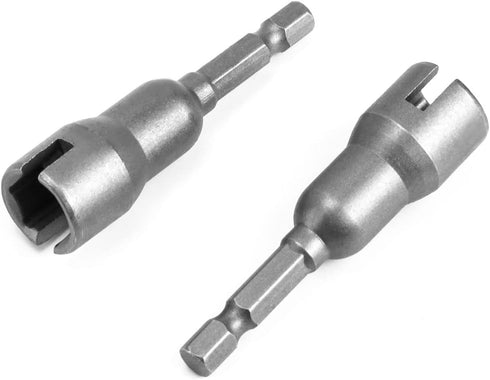 QWORK Wing Nut Driver, 2 Pack, Power Wing Nut Drill Bit Socket Tool with 1/4 Quick Connect Hex Shank, for Panel Wing Nuts, Screws Eye C Hook...