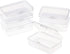 ISKYBOB 6 Packs Rectangle Small Clear Plastic Storage Containers Box Case with Hinged Lid Crafts Organizer for Crayons, Bobby Pin, Beads(3.4 x 2.2...