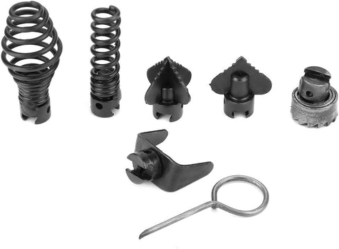 7Pcs Drain Cleaner Combination Cutter Head Set, 16mm Manganese Steel Blades For Pipeline Dredging Cleaning Machine, 6 Cutter Heads 1 Key...