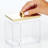mDesign Modern Square Bathroom Vanity Countertop Storage Organizer Canister Jar for Cotton Swabs, Rounds, Balls, Makeup Sponges, Bath Salts - 2 Di...