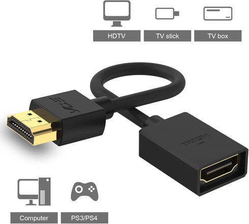 VCE 2-Pack HDMI Male to Female Swivel Adapter HDMI Extension Gold Plated Converter for Google Chrome Cast, Roku Streaming Stick...