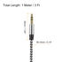 MECCANIXITY Aux Cable 3.5mm Male to Male Nylon Braided 3Ft 3 Pole Hi-Fi Stereo Sound Auxiliary Cord Silver for Earphones, Smart Phones, Home/Car S...