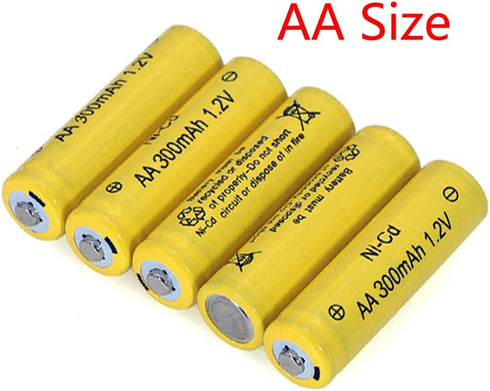FULIN 12 Packs 1.2V AA 300mAh Ni-Cd Rechargable Batteries for Solar Lights,Lawn Landscape Lighting(AA Size)...