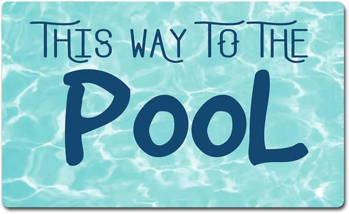 Summer Doormat Welcome This Way to The Pool Funny Entryway Rugs Indoor Non Slip, Washable Entrance Mat Outdoor Door Mats for Kitchen, Bathroom Hom...