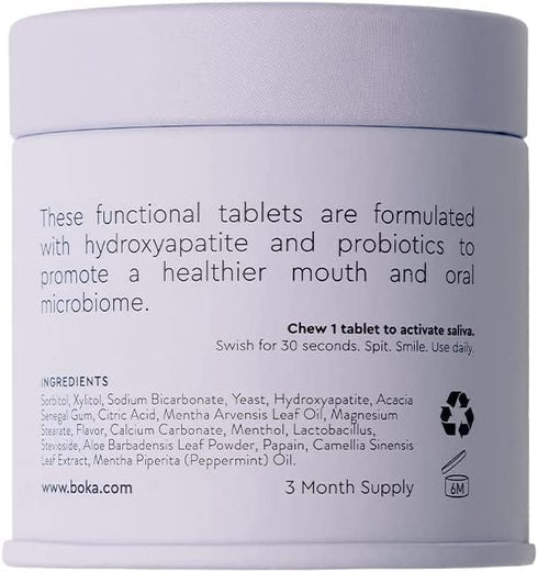 Boka Travel Size Mouthwash Tablets - Hydroxyapatite, Fluoride/Alcohol Free & Eco-Friendly - Chewable Tablet to Freshen & Kill Bad Breath Quickly, ...