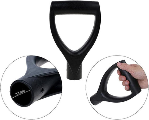 D Shaped Grip Plastic Shovel Handle Labor-Saving Ergonomic Replacement Garden Camp Winter Shovels Curved Snow Removal Backyard Digging Hand Soft U...