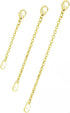 Gold Necklace Extenders Delicate 1",2",3" Inches Necklace Extension Chain Set for Necklaces Chokers Bracelets Anklets,2mm Width Chain Extender wit...