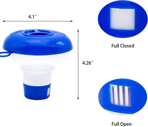 WWD POOL Chlorine Dispenser for Pool, Floating Mini Spa Chemical Dispenser Chlorine/Bromine Tablet Floater1 Inch Tablets Holder Idea for Spa Hot T...