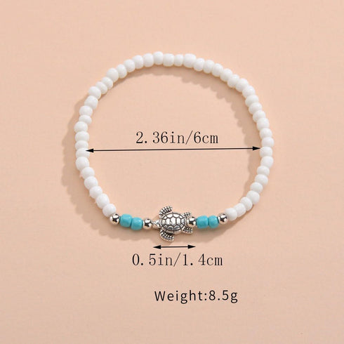 Turtle Anklets Boho Turquoise Anklet Bracelet Beach Bead Anklet Waterproof Summer Foot Jewelry for Women...