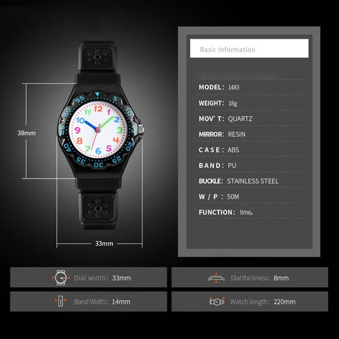 MASTOP Women Men Waterproof Plastic PU Strap Sports Quartz Watch (Dark Blue)...