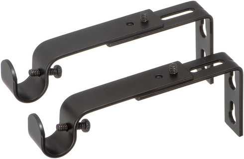 Ivilon Adjustable Brackets for Curtain Rods - for 1/2 or 5/8 Inch Rods. Set of 2 - Antique Black...