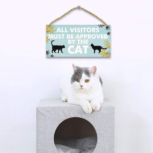 TOARTi Funny Cat Wood Sign 12.5x25cm Cat Gift for Cat Lover Gifts Black Cat Wooden Plaque Lovely Black Cat Room Decor Cat Door Sign Funny Cat Gift...