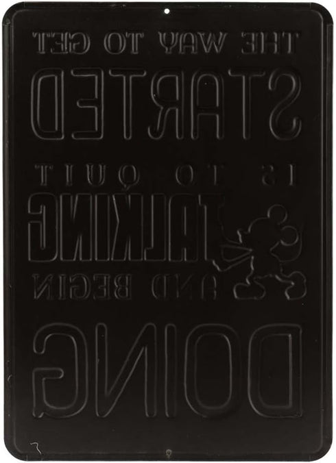 Disney Mickey Mouse Embossed Metal Sign - Retro Mickey Mouse Wall Art With Inspiring Walt Disney Quote...