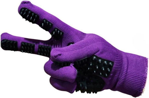Pet Grooming Glove - Gentle Bathing & Deshedding Brush Glove for Long & Short Hair Dogs, Cats, Rabbits, Horses - Easy to Use Dog Washing Gloves - ...
