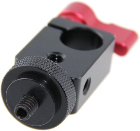 CAMVATE Single Rod Clamp 15mm with 1/4" Mount Screw Adapter (M5 Rotating Knob-Red) - 0866...