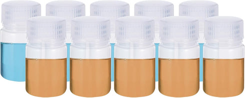 PATIKIL 24 Pcs 30ml Reagent Bottles, PP Wide Mouth Round Bottles with Screw Cap for Lab Water Reagent Liquids Solid Sample Storage Seal, Transpare...