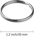 KINGFOREST 100-Pack Split Key Rings (1.2 Inch/30mm) - Silver Nickel Metal Keychain Rings for Keys, DIY Crafts, Bags & Accessories - Durable Bulk K...