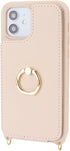 for iPhone 11 Phone Case with Card Holder and Strap for Women,Crossbody Lanyard,Kickstand Ring Stand,Snap Clasp,Phone Wallet Cases 6.1 inch(Beige)...