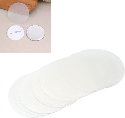 Mrisata Badge Protective Film Badge Button Film Badge Maker Film Plastic Circle Mylars 200 Sheets Transparent Badge Film Clear PVC Multi Purpose B...