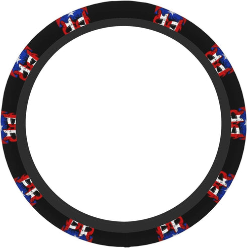 Puerto Rico Flag Steering Wheel Cover - Universal Elastic Stretch Steering Wheel Covers Fits Most Vehicles...