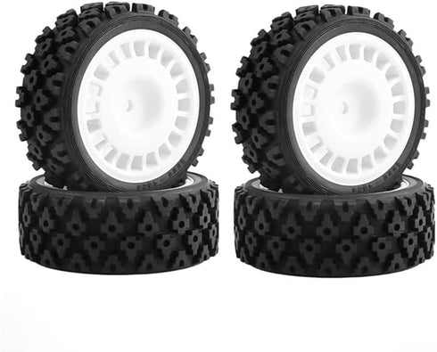 4Pcs Rubber Tire Plastic Wheel Tyre for Tamiya XV-01 XV01 TA06 TT-01 TT-02 PTG-2 RC Rally 1/10 RC Car Upgrades Parts Accessories...