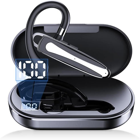 Bluetooth Headset, Wireless Bluetooth 5.0 Earpiece Hands-Free Earphones with Stereo Mic,8 Hrs Play time, Compatible iPhone Android Cell Phones Dri...
