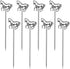 RRRuo Horse Cocktail Reusable Picks Martini Picks Fruit Toothpicks for Appetizers Olives Brandied Cherries Skewers 8 pieces (Silver)...