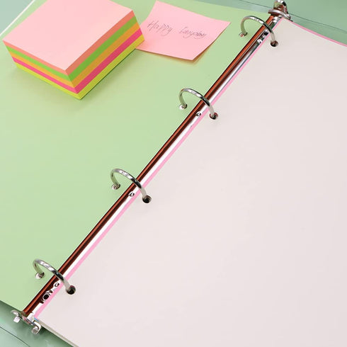A4 Clear Soft PVC Round Ring Binders Dia 25mm 4-Ring Binder Cover with Snap Button Closure for Loose Leaf Journal Planner Albums DIY (A4-4 Holes(2...