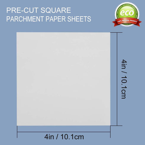 Parchment Paper Squares, 4x4 Inch, Set of 300, Small Hamburger Patty Paper/Nonstick Precut Square Baking Parchment for Separating Small Burger Pat...