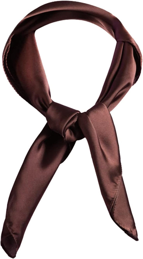 AOLIGE Scarf Satin Square Neck hair scarfs for Women 27" x 27"...