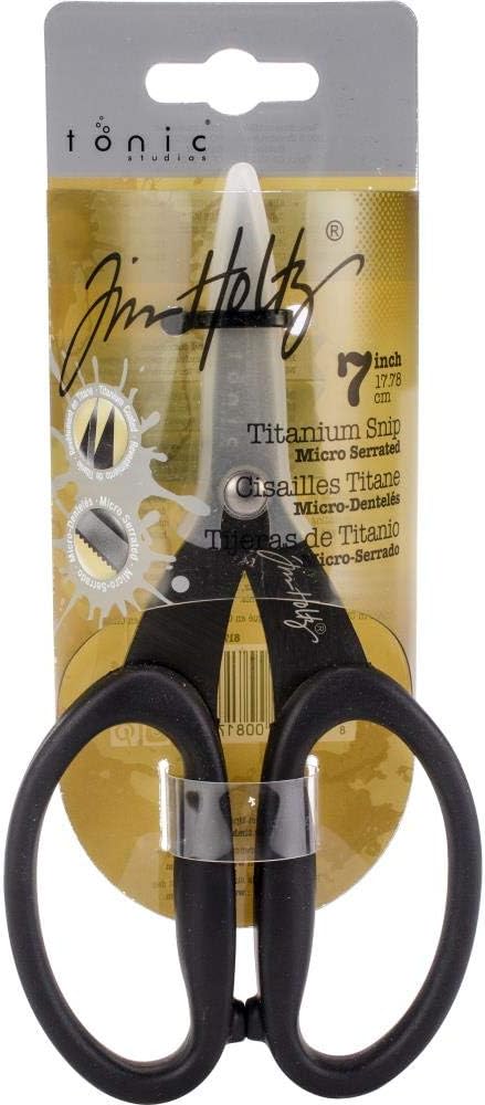 Tim Holtz Micro-Serrated Titanium Shears & Snips Scissor Set, 9.5 Double Beveled Titanium Shears & 7.5 Titanium Snips...