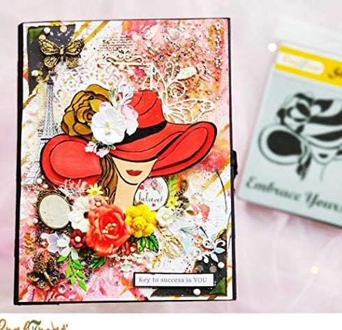 CrafTreat Reusable Women Face Stencil for Painting on Wood, Canvas, Paper, Fabric, Floor, Wall and Tile - Embrace Yourself - 6x6 Inches - DIY Art ...