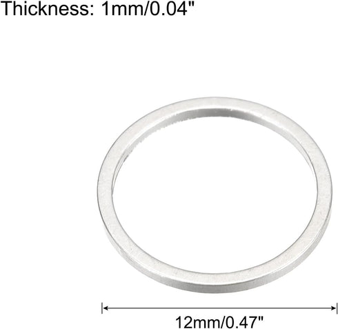 MECCANIXITY Round Earring Beading Hoop Rings, Circle Open Bezel Linking Ring 12mm/ 0.47" Silver Tone Earring Finding Link Ring for Jewelry Making,...