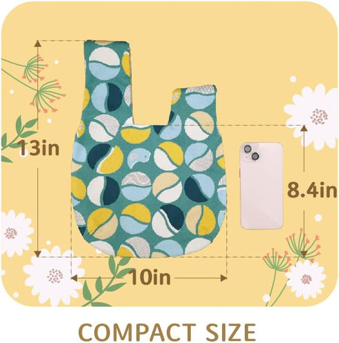 BAR Stylish Cotton Japanese Pattern Wrist Bag Sleeve Knot Pouch Portable Canvas Tote Purse for Female, Women (Plant)...