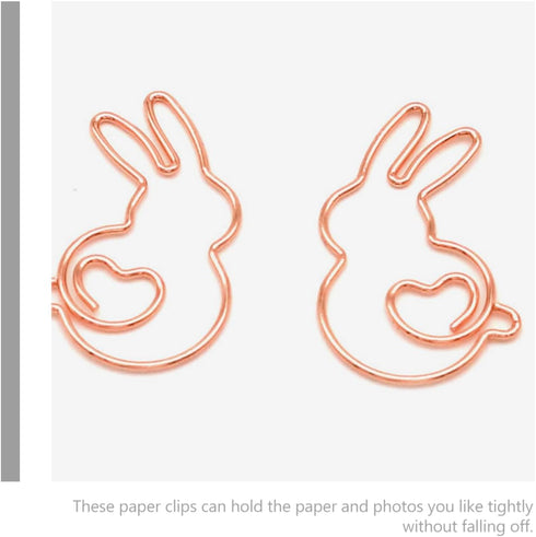 20pcs Animal Paper Clips Rabbit Creative Paper Clips Special-shaped Golden Whirly Needle Cute Colorful Clip 20pcs/pack Fixing Paper Clamp Papercli...