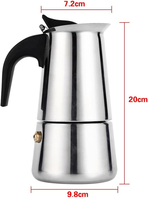 Coffee Maker, Stainless Steel Coffee Pot Percolator Stovetop Espresso Latte Maker Percolator Stove Top Filter Coffee Maker Pot Easy Clean (300ML 6...