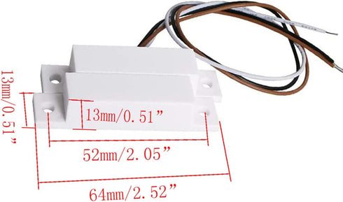 Magnetic Reed Switch MC-32 NC/NO Surface Mount Wired Door Window Alarm, Magneti Door Switch, Contact Sensor, for Home Security and Burglar Alarm S...