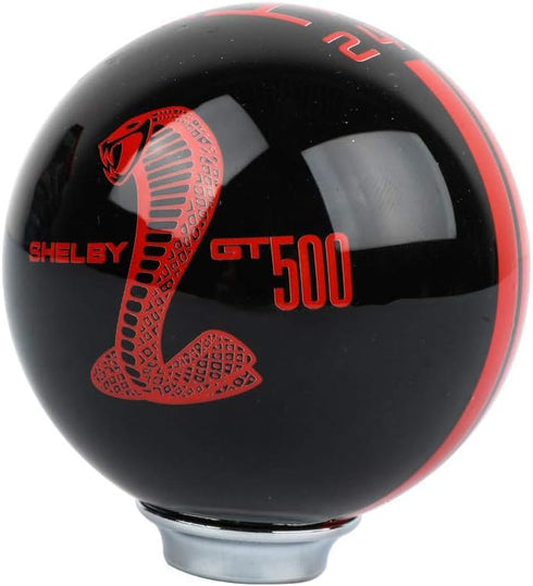 RICKYZHU for Mustang Shelby Cobra GT 500 5 Speed White/Black/Red Manual Gear Shift Knob Shift Knob (Red)...