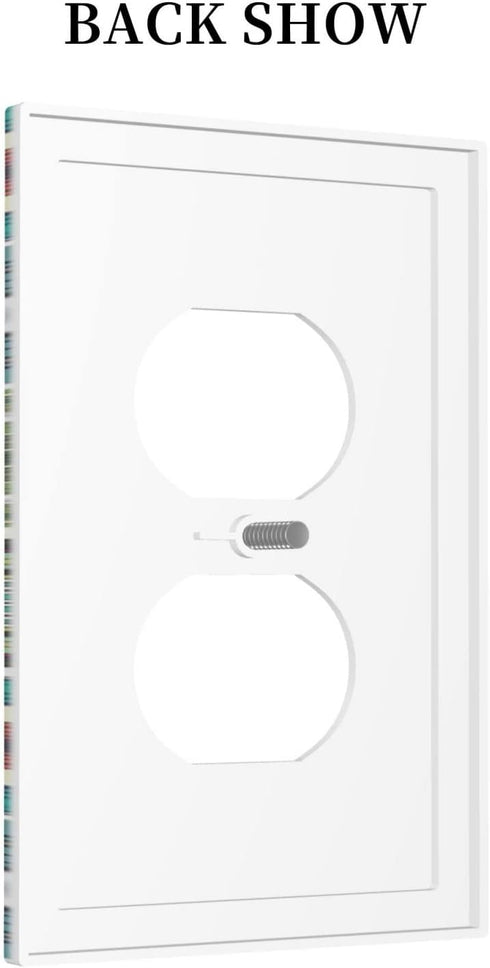 Mandala Tile Outlet Covers Wall Plate Decorative 1 Gang Duplex Light Switch Electrical Receptacle Switchplate Faceplate for Bathroom Bedroom Livin...